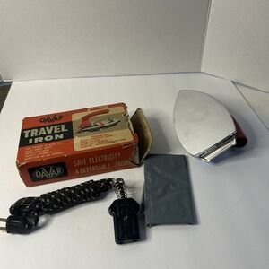 Vintage , Davar Stainless Steel 110v/250 Watts Travel Iron W/Box